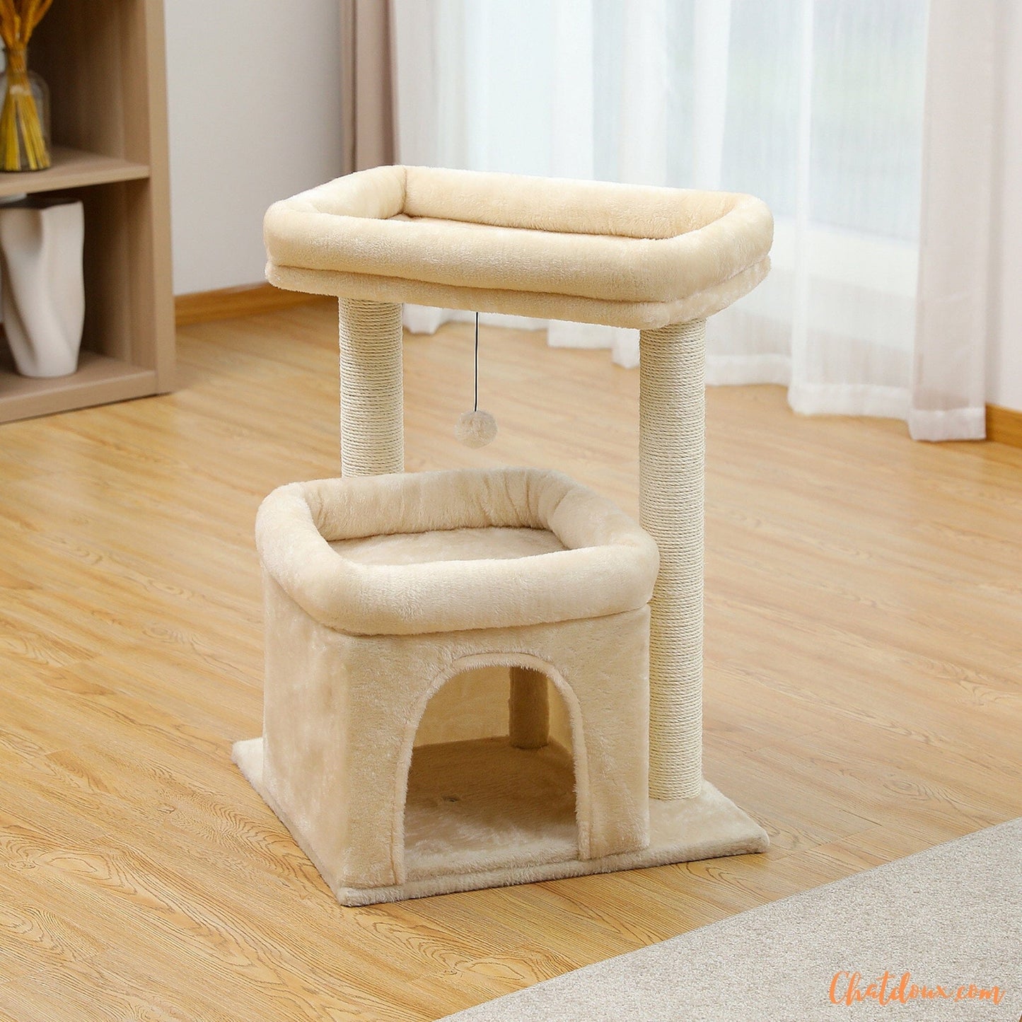 Petit arbre Ă  chat beige | CutyTree-chatdoux