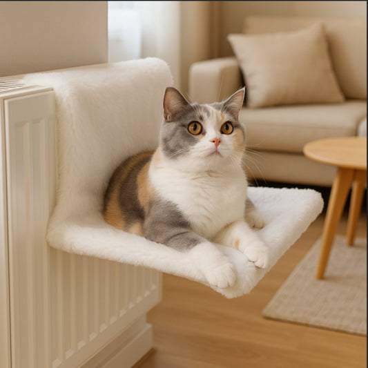 Hamac Chat pour Radiateur â Forme Rectangulaire Blanc| Relaxamâą chat doux