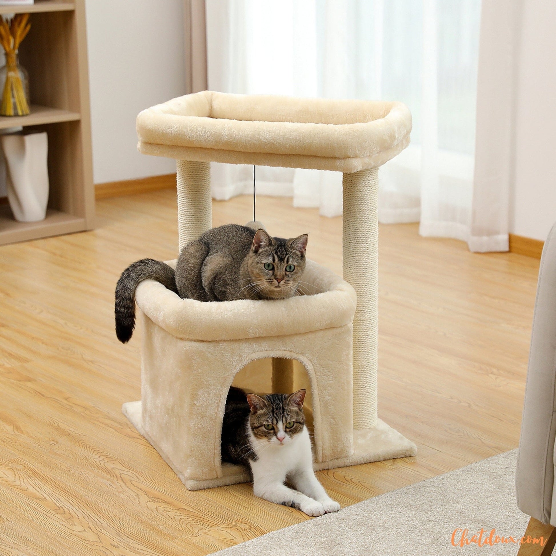 Petit arbre Ă  chat beige | CutyTree-chatdoux