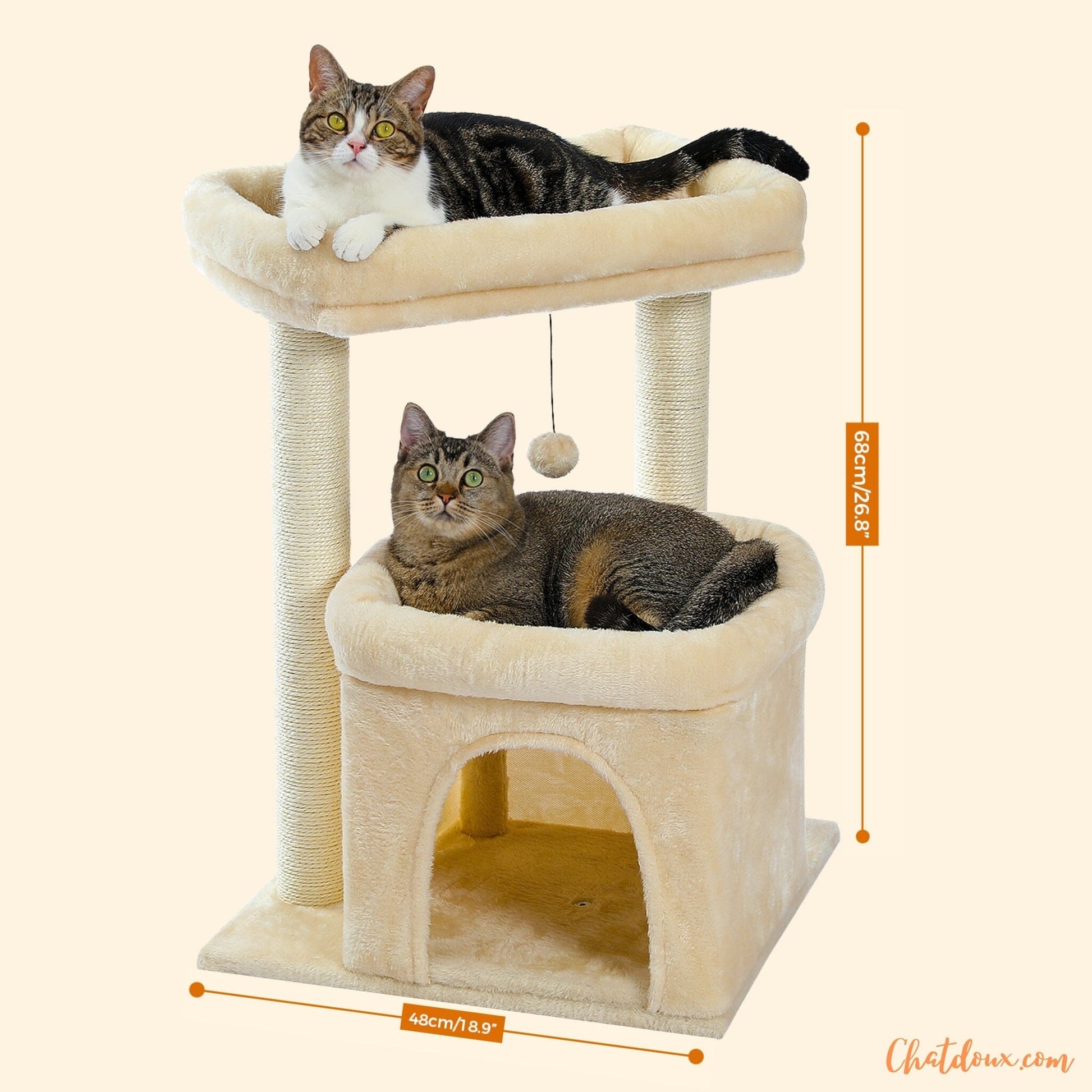 Petit arbre Ă  chat beige | CutyTree-chatdoux