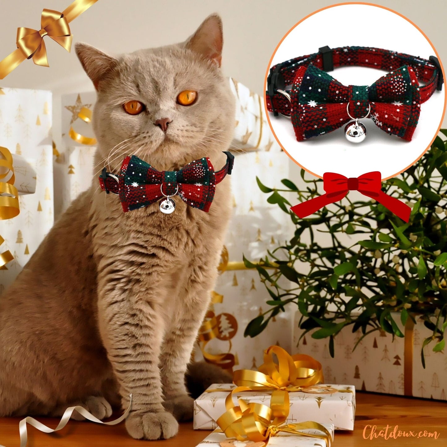 Collier chat - NoelColVRâą chatdoux