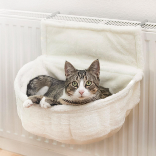 Hamac Chat pour Radiateur â Forme Circulaire Blanc | HamCiraâą chat doux