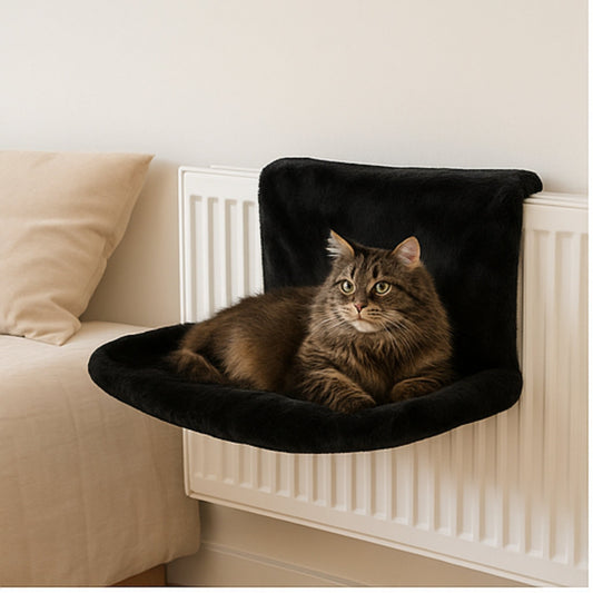 Hamac Chat pour Radiateur â Forme Rectangulaire Noir| HamNoiâą chat doux