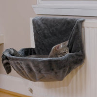 Hamac Chat pour Radiateur – Forme Circulaire Gris| GriHam™ chat doux