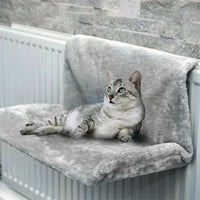 Hamac Chat pour Radiateur Gris| CatyChaud™ chat doux