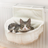 Hamac Chat pour Radiateur – Forme Circulaire Blanc | HamCira™ chat doux