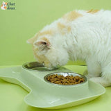 Gamelle chat double bols | KeepCrumbs ™ chat doux