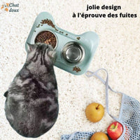 Gamelle chat double bols | KeepCrumbs ™ chat doux