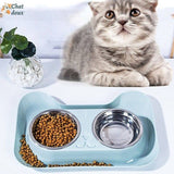Gamelle chat double bols | KeepCrumbs ™ chat doux
